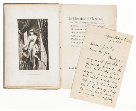 Machen (Arthur) The Chronicle of Clemendy, first edition, one of 250 copies, the illustrator's copy and with author's A.L.s.,