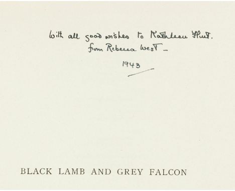 West (Rebecca) Black Lamb and Grey Falcon, 2 vol., early reprint, presentation inscription from the author to half-title, wea