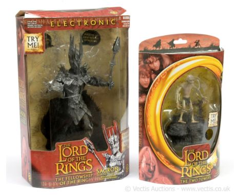 Toy Biz The Lord of the Rings The Fellowship of the Ring electronic Sauron action figure, Good Plus to Excellent, within Good