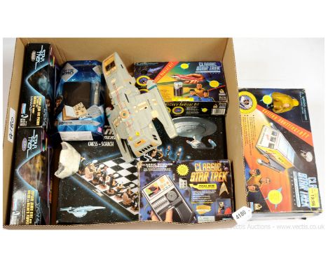 Playmates Star Trek figures and vehicles and chess set x seven, includes Classic Star Trek 30th Anniversary Series Galileo Sh