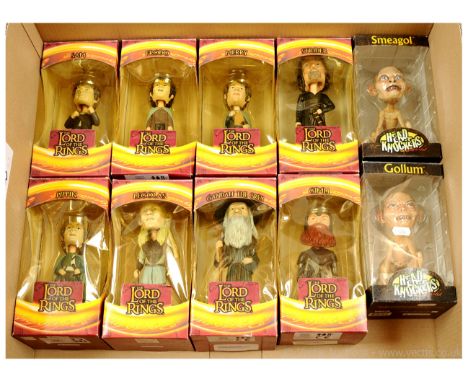 Upper Deck Entertainment The Lord of the Rings bobbleheads x eight includes Frodo, Sam, Merry, Pippin, Gimli, Strider, Gandal