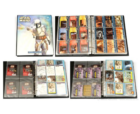 Large quantity of Topps and Merlin  Star Wars trading cards including heritage artist sketch cards, vintage card 1979 signed 