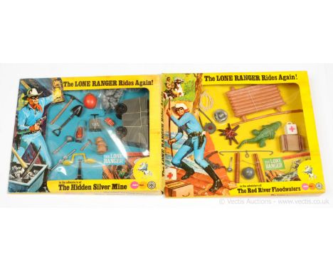 Marx Toys vintage 1973 The Lone Ranger Rides Again! The Red River Floodwaters and The Hidden Silver Mine accessory sets, both