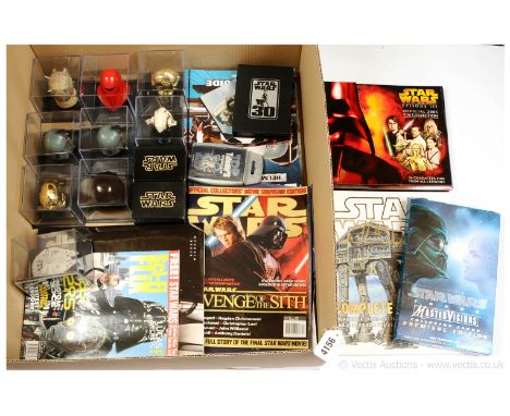 Quantity of modern issue Star Wars collectables including miniature helmets x 8, Episode III official 2005 pin collection (co