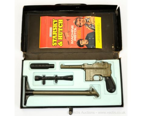 Lone Star vintage 1978 Starsky &amp; Hutch die cast metal machine pistol, Good Plus to Excellent, within Fair opened packagin