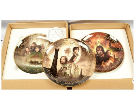 Danbury Mint The Lord of the Rings Collectors porcelain plate x three, includes The Fellowship of the Ring, The Two Towers an