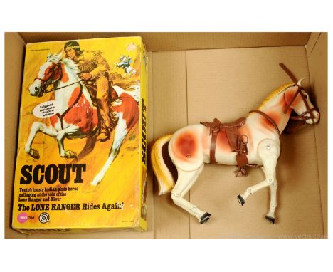 Marx Toys vintage 1973 The Lone Ranger Rides Again! Scout horse, Good, incomplete (missing base), within Good opened packagin