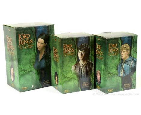 Sideshow Weta Collectibles The Lord of the Rings The Fellowship of the Ring 1/4 scale polystone busts x three, includes Frodo