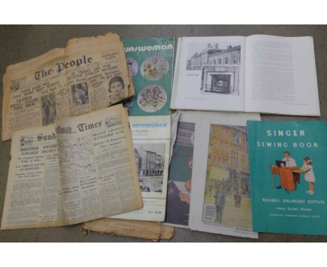 Nottingham memorabilia in print and WWII wartime newspapers 