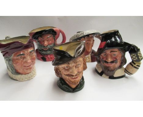 Royal Doulton character jugs and a Royal Worcester example (4)
