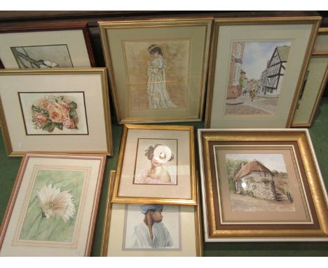 MARLENE ELPHICK: Four watercolours depicting flowers, including Camellia, Roses etc, each signed and dated, each framed and g