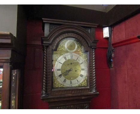 Edward Appleford, Dunstable: A George III oak and later carved longcase clock, 222cm high