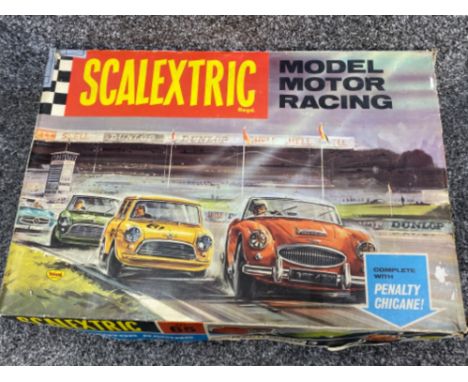 Vintage Scalextric set 65 model motor racing set, with original box