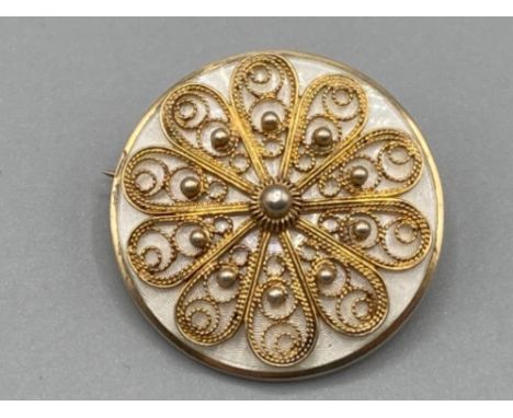 A Norwegian silver and enamel brooch by Ivar T Holth