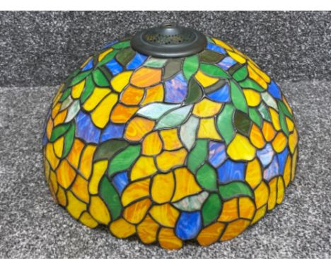 Large Tiffany style multi coloured light shad (orange, green &amp; blue) diameter 42cm