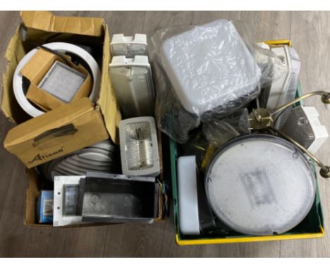 2 large boxes of New/old stock light fittings