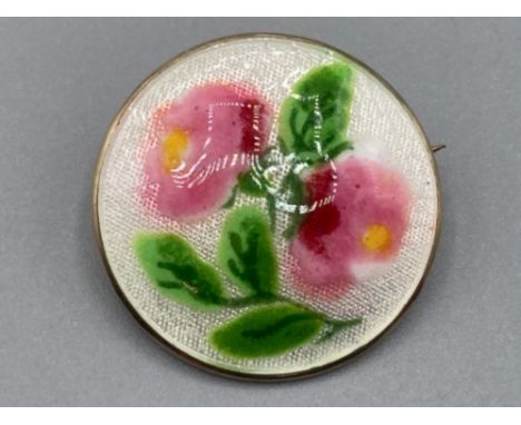 A Norwegian silver and enamel flower brooch by O F Hjortdahl