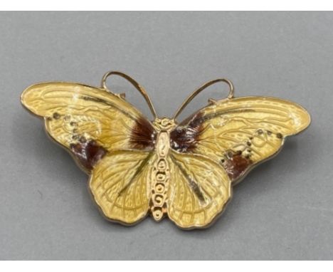 A Danish silver and enamel butterfly pendant by Tina Oxager