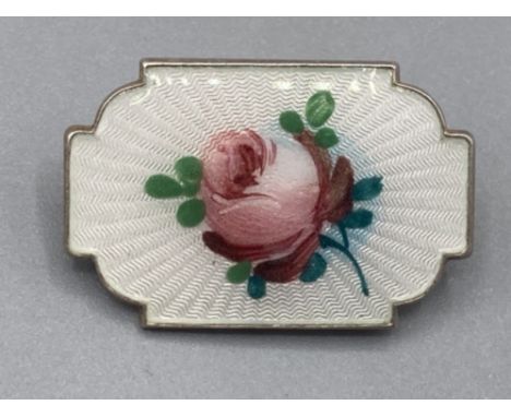 A Norwegian silver and enamel flower brooch by Ivar T Holth
