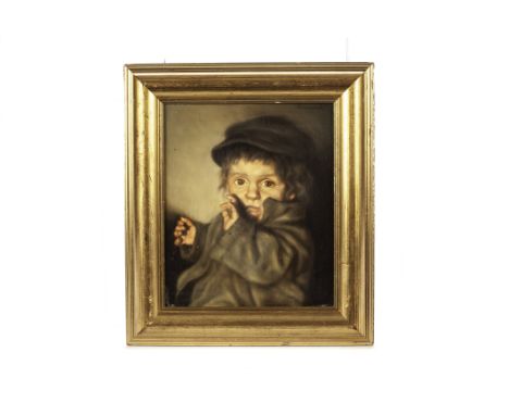 Andrzej Konstanty Szewczenko (Polish b.1963), oil on panel of a young jewish boy in grey coat and hat, signed upper right 30.