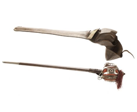 A George V WWI Seaforth Highlanders’ Officer’s field broadsword by Wilkinson’s Sword Co. Ltd., the chromed basket hilt with o