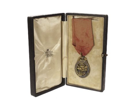 A Most Honourable Order of the Bath Sash Badge, the GCB Civil gilt badge in fitted Garrard & Co case marked C.B. Civil, sash 