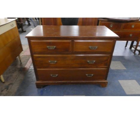 An Edwardian Mahogany Bedroom Chest of Two Short and Two Long Drawers on Bracket Feet, 107cm Wide 