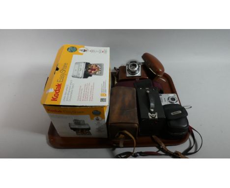 A Tray Containing Various Vintage and Boxed Cameras etc 