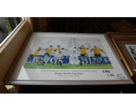 An Autographed Rugby World Cup Final Print, Extra Time/Final Minute 
