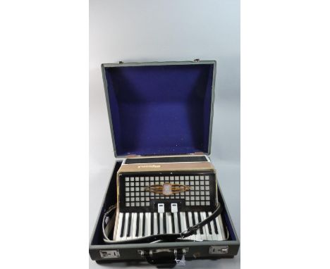 A Vintage Cased Russian Piano Accordion, Working Order 