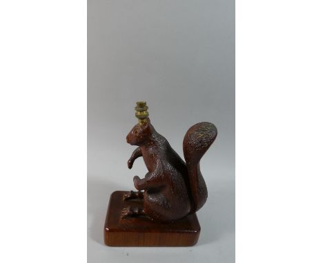 A 20th Century Novelty Table Lamp in the Form of a Seated Squirrel, 26cm High 