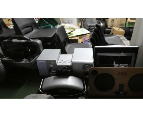 A Vintage Camcorder, Marley iphone Player Together with Philips and Goodmans Music Centres 