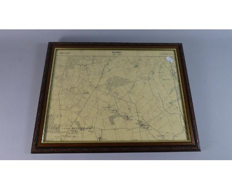 A Framed Ordnance Survey Print, Stanton upon Hine Heath, 1879-1899, 39cm Wide 