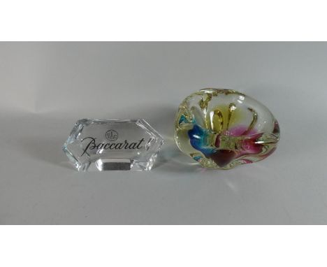 A Continental Glass Bowl Together with a Baccarat Paperweight 