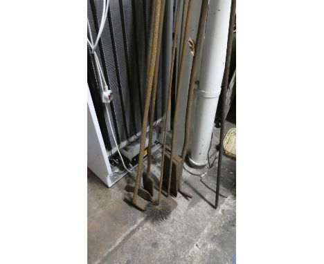 A Collection of Seven Long Handled Iron Railway Locomotive Tools Etc 