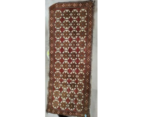 A Middle Eastern carpet runner. 