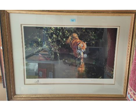 After David Shepherd: "Burning Bright" limited edition print 1670/2000, artist signed, 49 x 73cm, framed and glazed. 