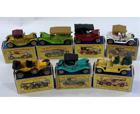 Vintage Matchbox models of Yesteryear Y-1, Y-4, Y-6, Y-9, Y-13, Y-14 and Y-16 