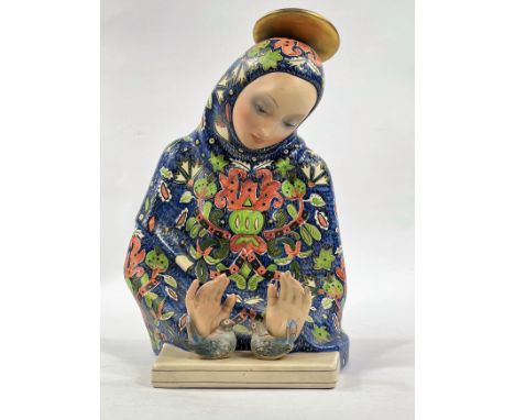LENCI figure designed by Helen Koenig Scavini (1886-1974) for Lenci, Madonna Dell'Amore, figure of Madonna with open hands ar