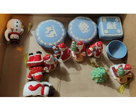 A selection of Wedgwood trinket ware and Ainsley Christmas decorations&nbsp;