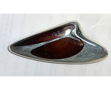 Georg Jensen:&nbsp; a silver brooch of abstract design by Henning Koppel, stamped Georg Jensen HK Sterling Denmark, overall l