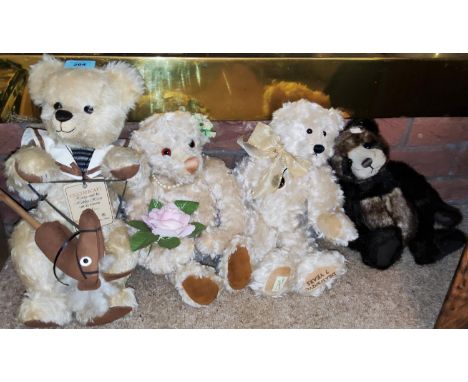 A Hobby Horse teddy by Country Life; a vintage teddy with long arms; a Dean's teddy; a Charlie Bear 