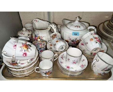 A Royal&nbsp; Crown Derby 'Derby Posies' tea service with teapot, large and small jugs, 40 pieces approx; other items 