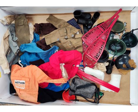 A selection of vintage Action Man accessories and clothing 