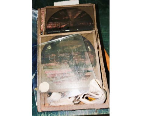 A box of Victorian and later magic lantern slides "Tour in North Wales" approx.30 slides