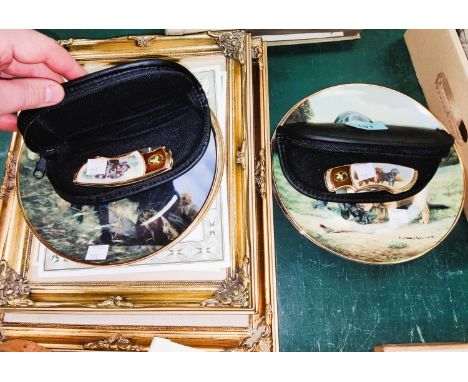 Two originally cased Franklin Mint collectors knives with matching collectors plates. A Barlow: an oil on board of a traditio