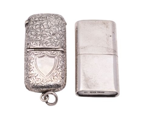 An Edwardian silver novelty smoker's compendium by W. H. Tandy and Son, Chester 1901, comprising a vesta case, cheroot cutter