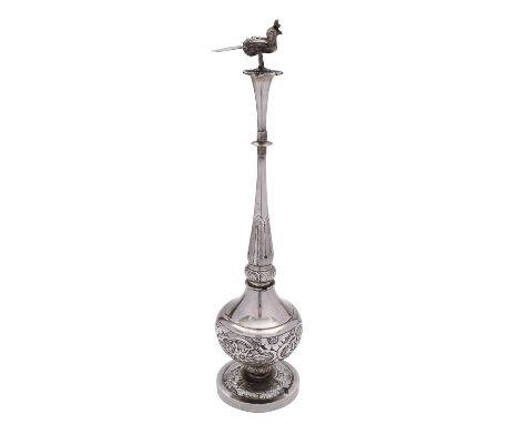 A Chinese export silver rosewater sprinkler by American Bases Commissariat, Tianjin and Shanghai, early 20th century, worksho