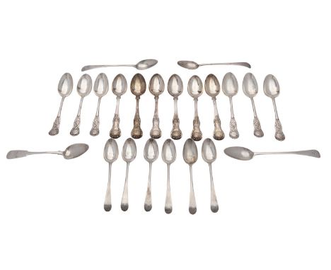 A set of six Scottish provincial silver old English pattern teaspoons by Natheniel Gillet (maker's mark only), Aberdeen circa
