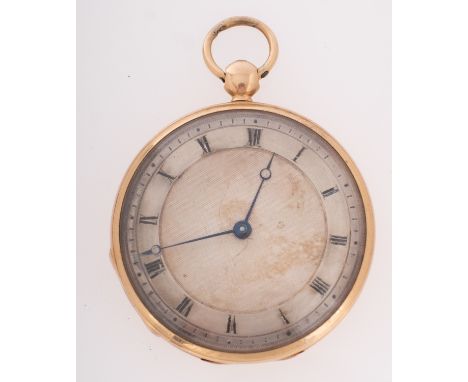 Jn. Ls Debrit a Geneve, a gold pocket watch the engine-turned silvered dial with black Roman numerals and moon hands, the cas